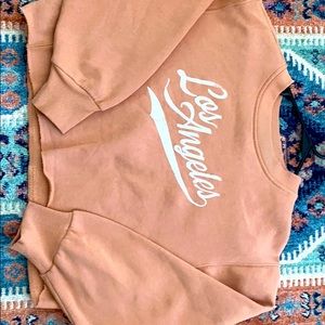 Cropped tan crewneck